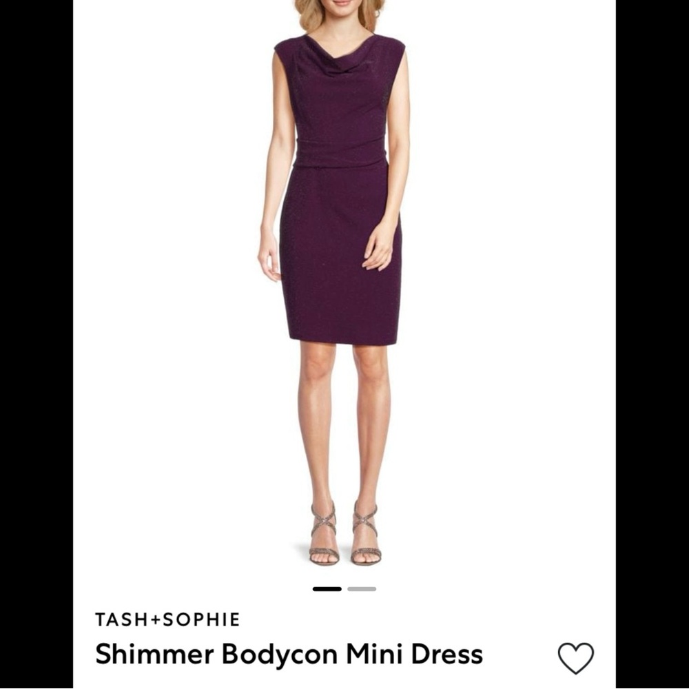Purple Cowl Neck Cap Sleeve Bodycon Mini Dress